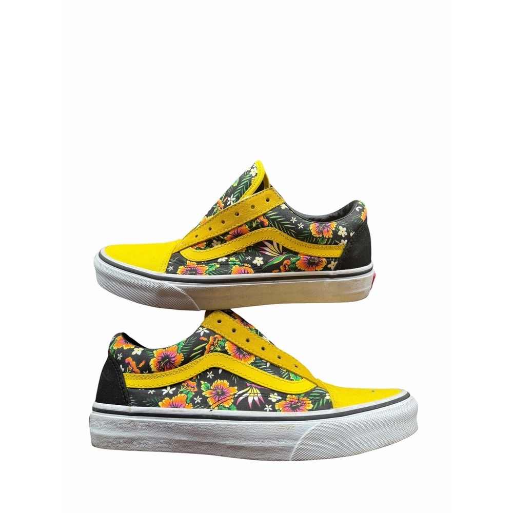 Yellow Flowers Vans Off The Wall RARE 7.5 Women